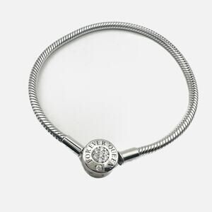 Forever Queen Charm Bracelet Snake Chain Minimalist Jewelry Sterling Silver